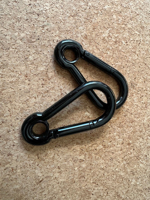 Black Caribiner Clips 3/8" - Rope Ends