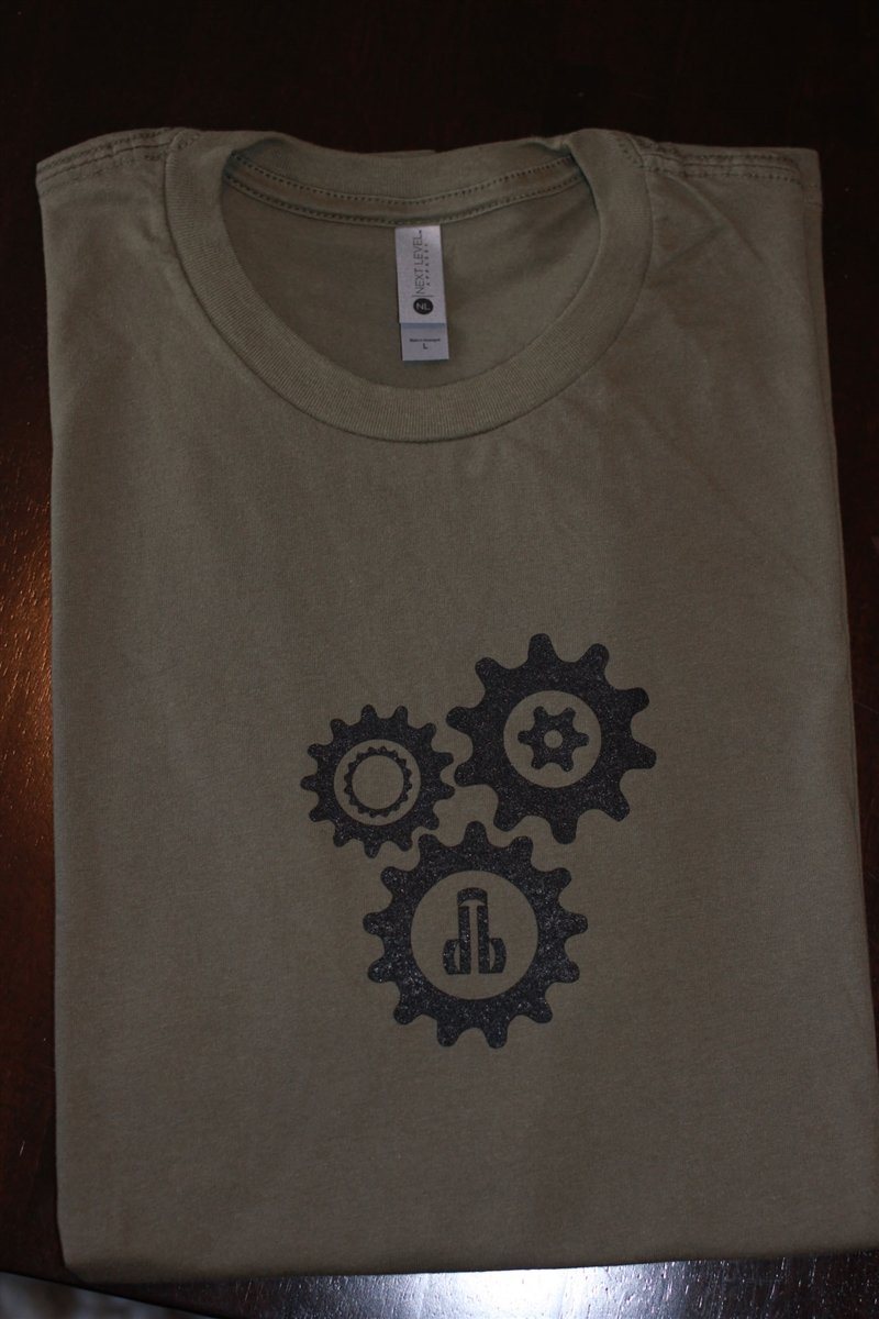 gear shirts DungeonBeds Gears T-Shirt & Premium Cotton Apparel Large / Army Shirt Black Ink