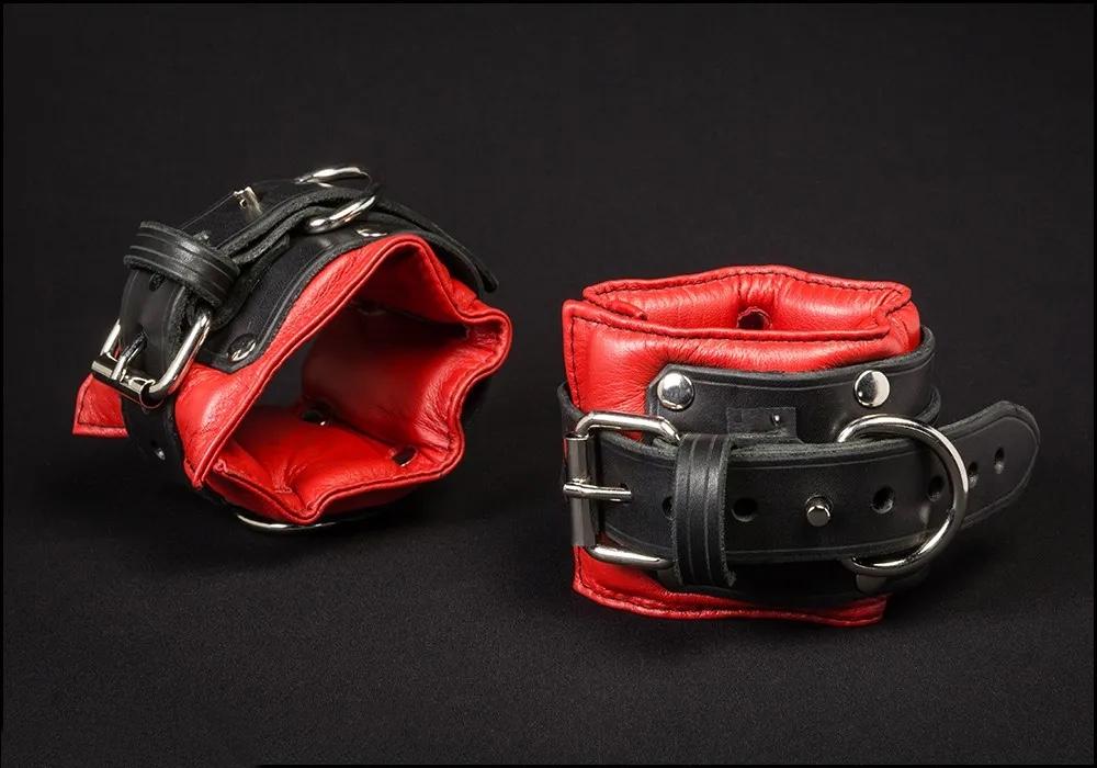 Padded Locking Ankle Restraints 101 Leather DungeonBeds :::: Built Tough to Play Hard